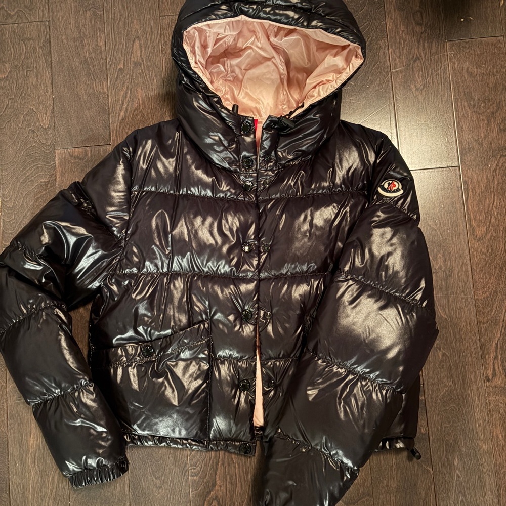 Moncler Black and Pink Puffer Jacket